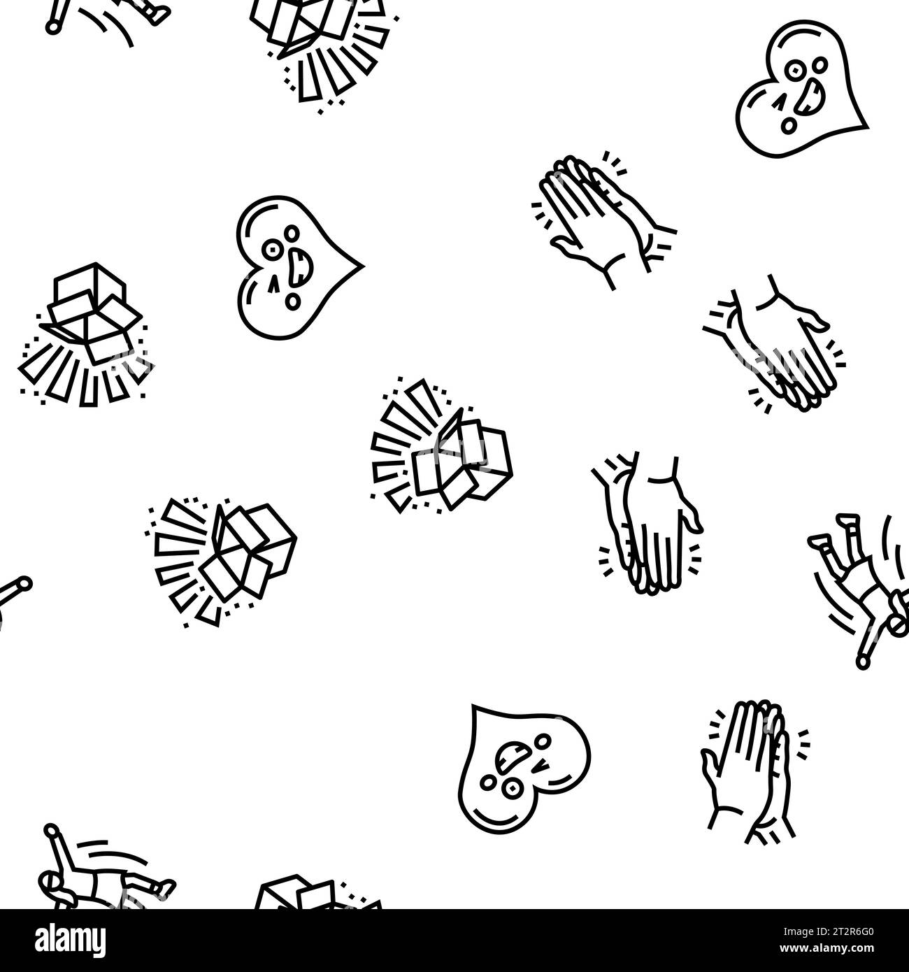 Positive Stimmung Happy Smile Vektor nahtloses Muster Stock Vektor