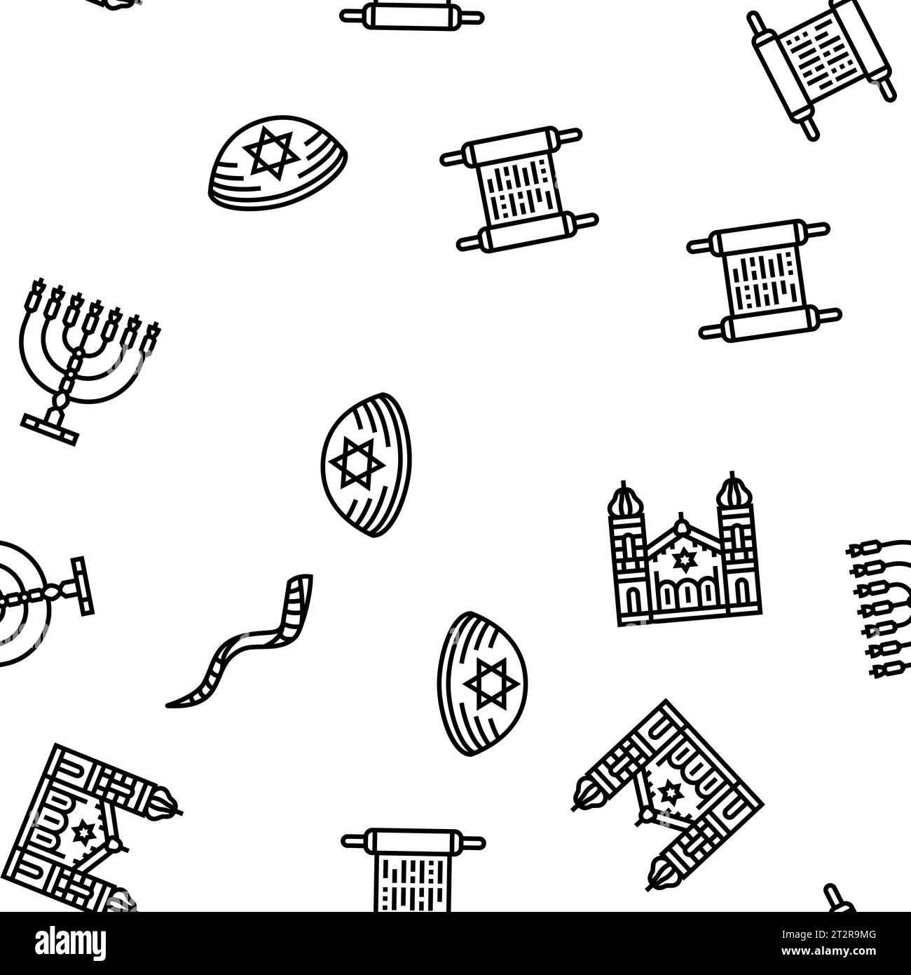 judentum jüdischer jude israel tora-Vektor nahtloses Muster Stock Vektor
