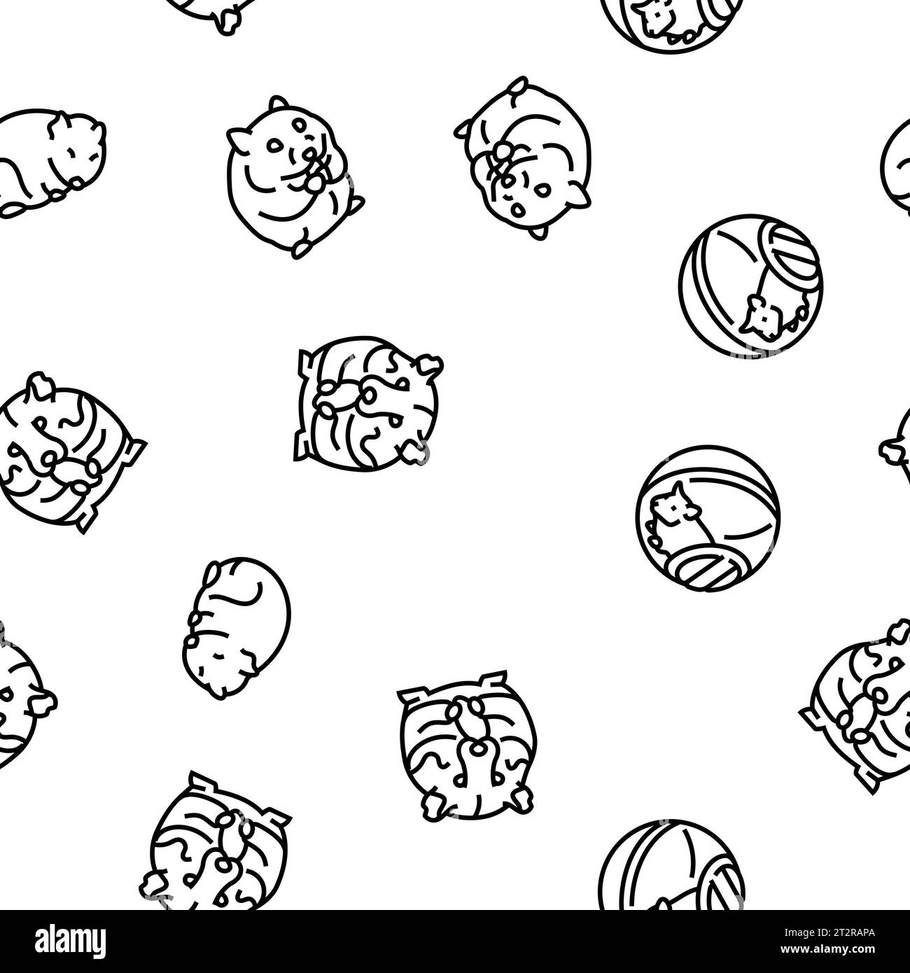 Hamster niedliches Tier Haustier Vektor nahtloses Muster Stock Vektor