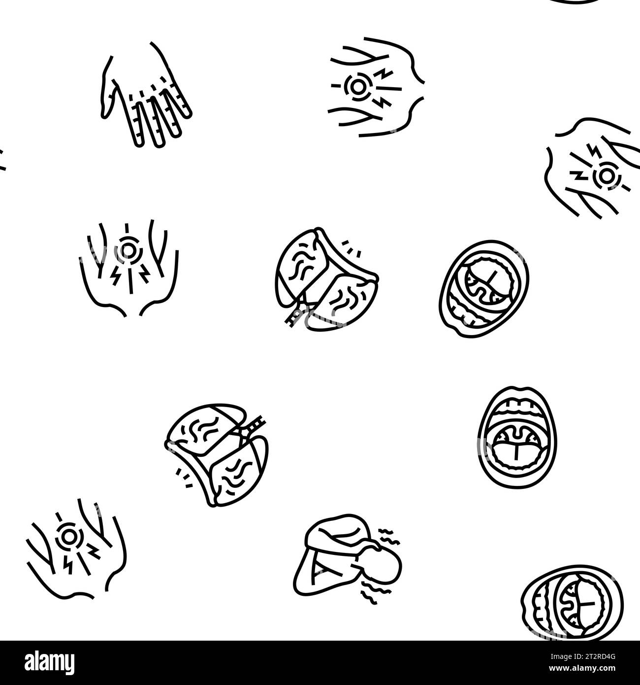 Krankheitssymptom Gesundheit nahtloser Mustervektor Stock Vektor