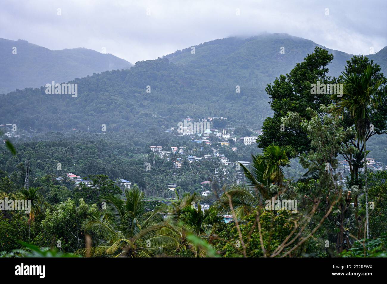 Eine wunderschöne Berglandschaft von Gudallur, Tamil nadu Stockfoto