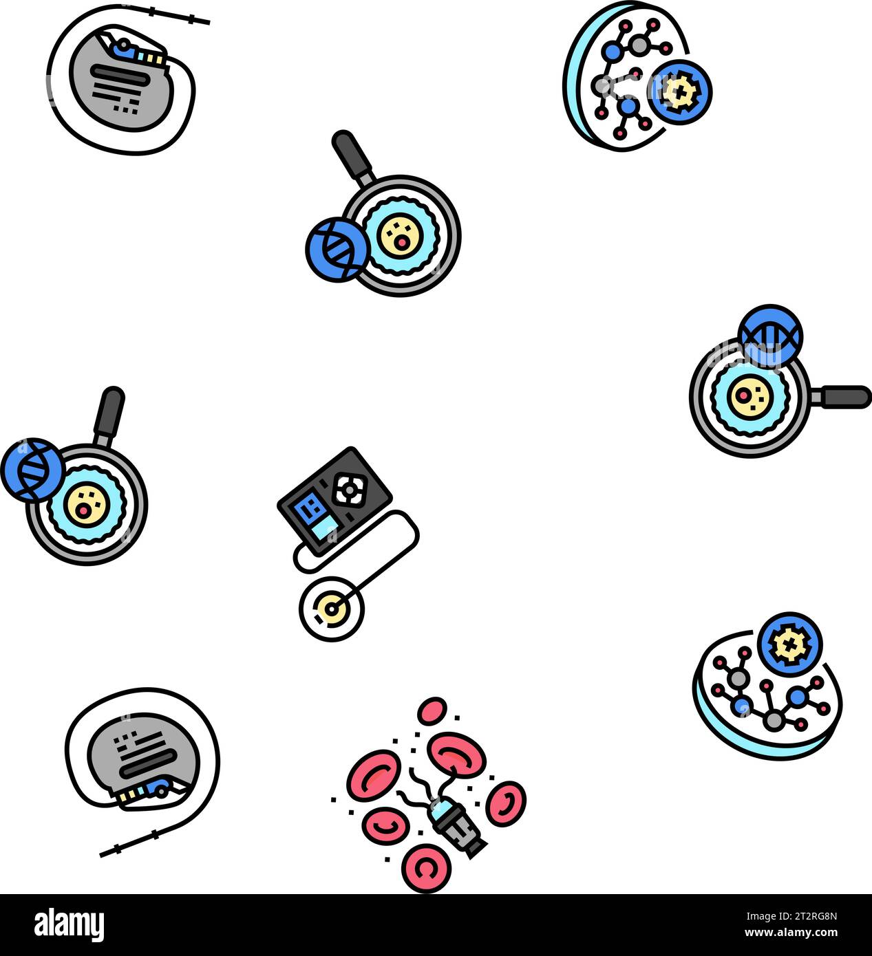 Biomedizinische medizinische Wissenschaft Vektor nahtloses Muster Stock Vektor