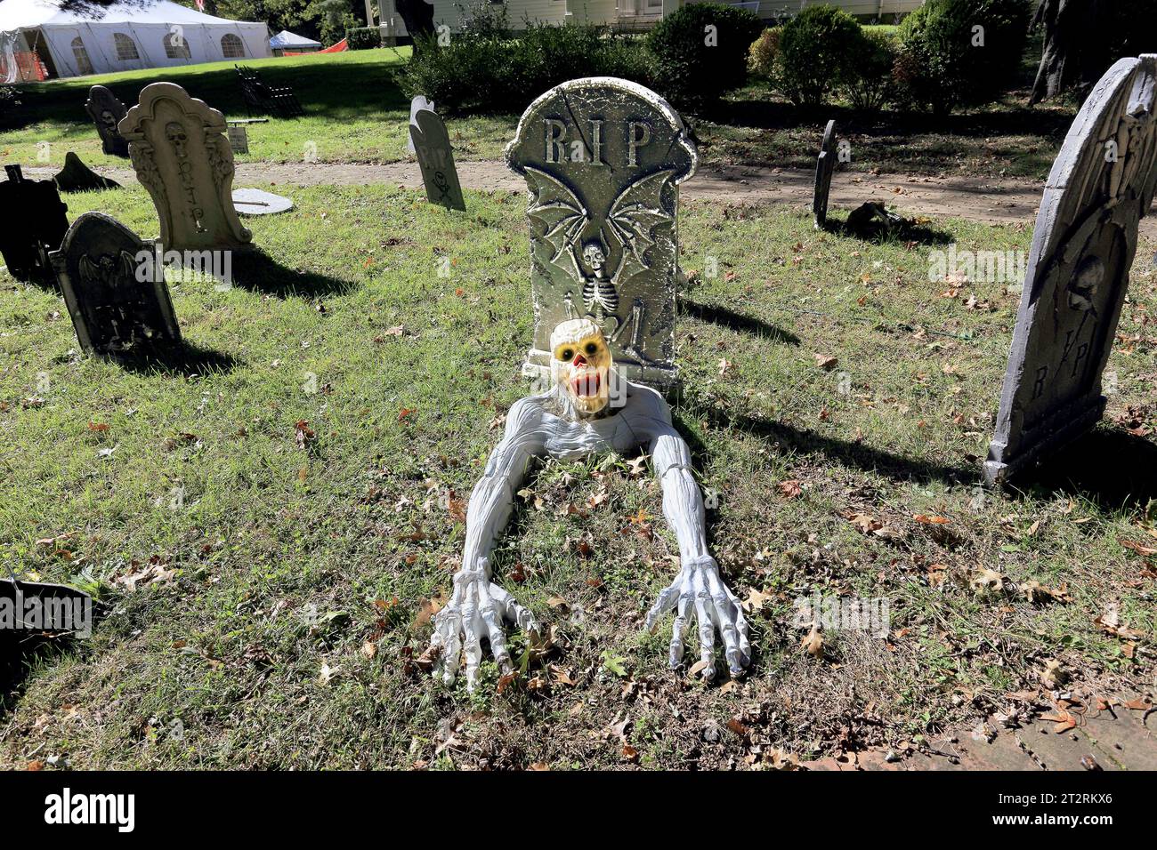 Halloween Friedhof Long Island NY Stockfoto