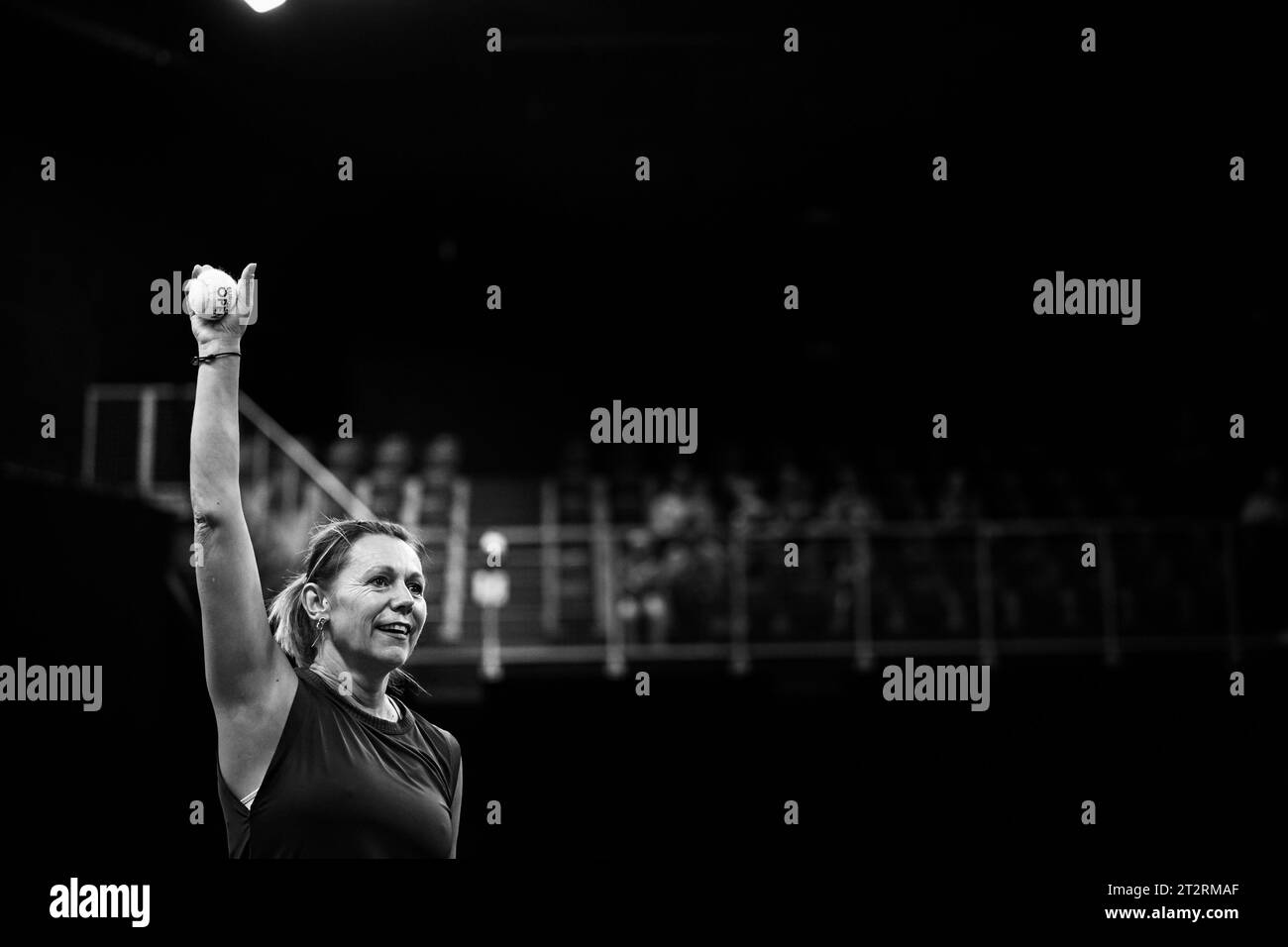 Antwerpen, Belgien. Oktober 2023. Die ehemalige belgische Spielerin Sabine Appelmans wurde während des European Open Tennis ATP Turniers am Samstag, den 21. Oktober 2023, in Antwerpen in Aktion gezeigt. BELGA FOTO LAURIE DIEFFEMBACQ Credit: Belga News Agency/Alamy Live News Stockfoto