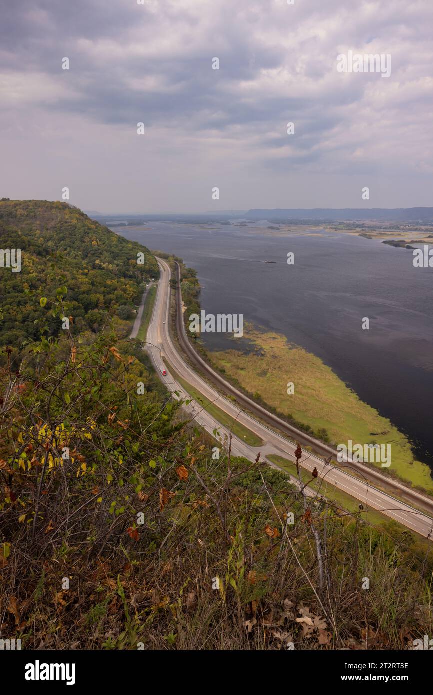 Mississippi River Scenic Herbst Landschaft Stockfoto