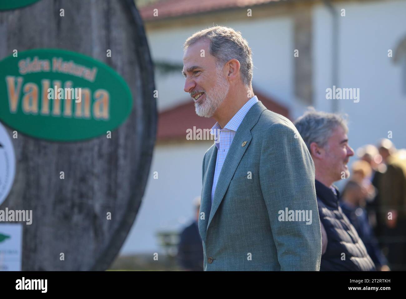 Arroes, Spanien, 21. Oktober 2023: König Felipe VI. Geht während des beispielhaften Städtepreises 2023 am 21. Oktober 2023 in Arroes, Spanien. Quelle: Alberto Brevers / Alamy Live News. Stockfoto