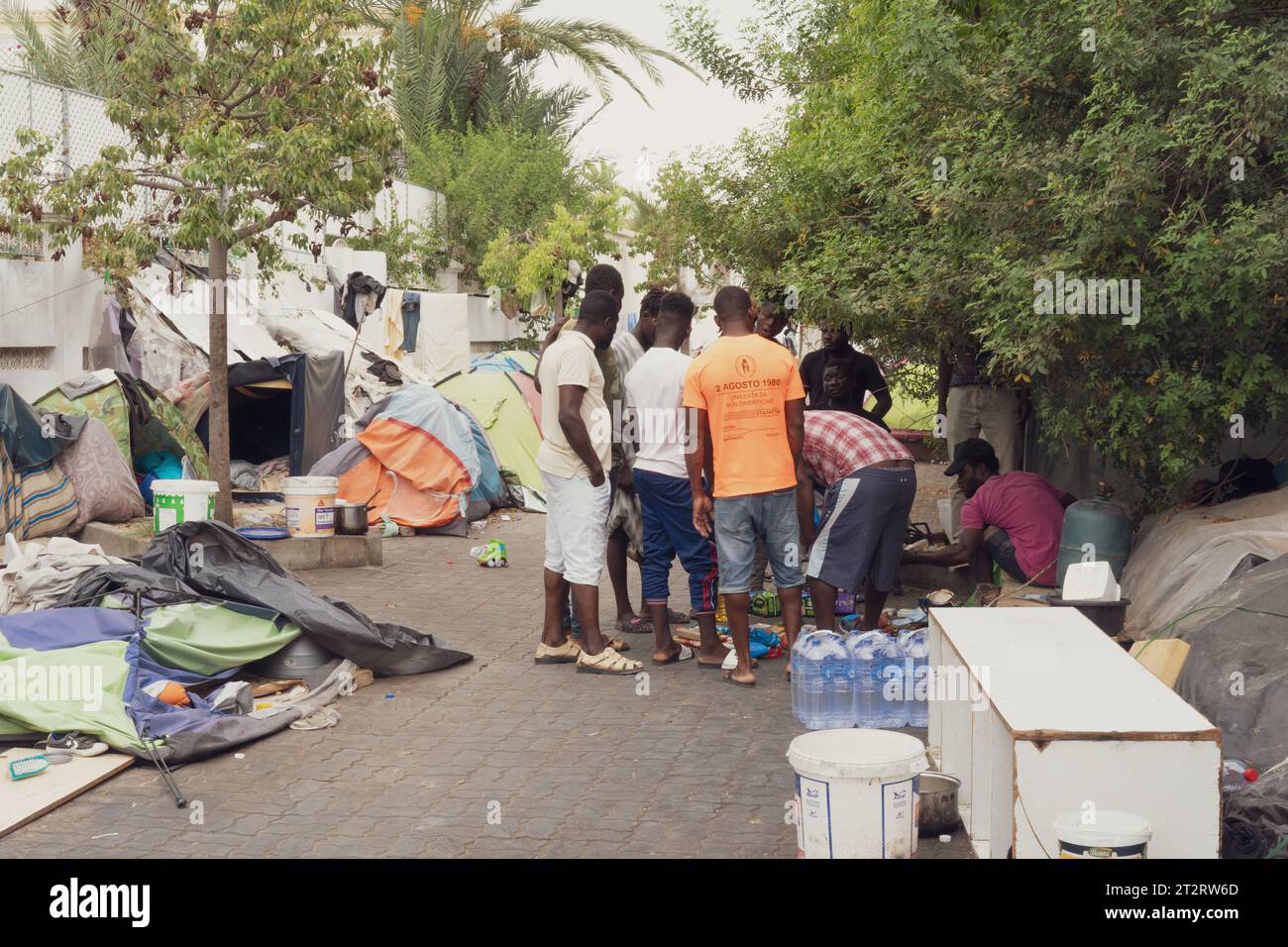 Flüchtlingslager - Tunis Stockfoto