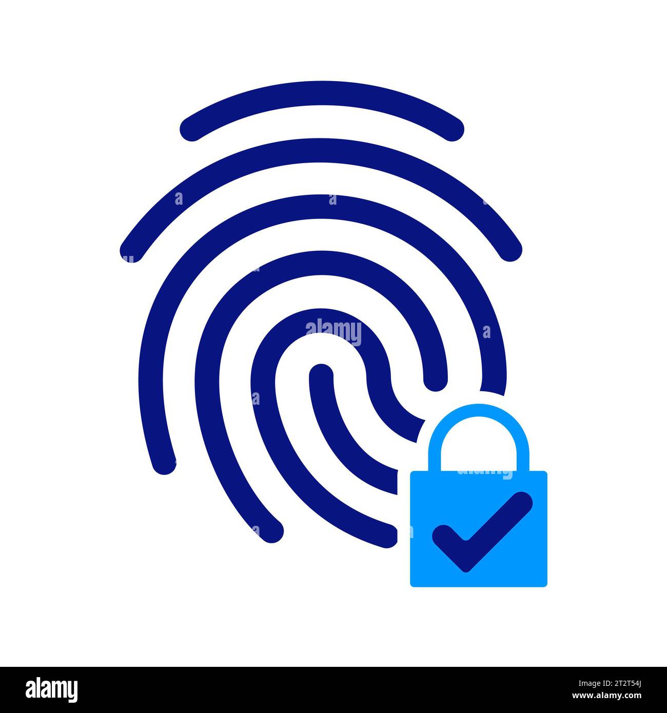 Fingerabdruckscan, Scanner mit Schlüssel, Schloss. Biometrisch, Identifikation, Touch-Id, Touchscreen-Deaktivierung. Symbolgruppe. Stockfoto