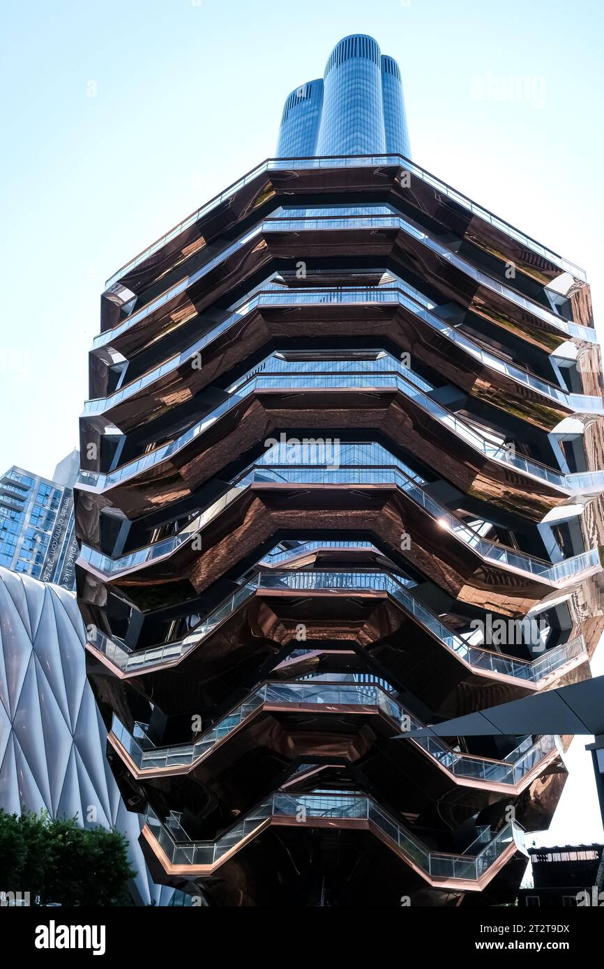 Das Schiff, die bemerkenswerte Struktur und die Besucherattraktion, die als Schlüsselelement des Hudson Yards Redevelopment Project in Manhattan, New York, gebaut wurden Stockfoto