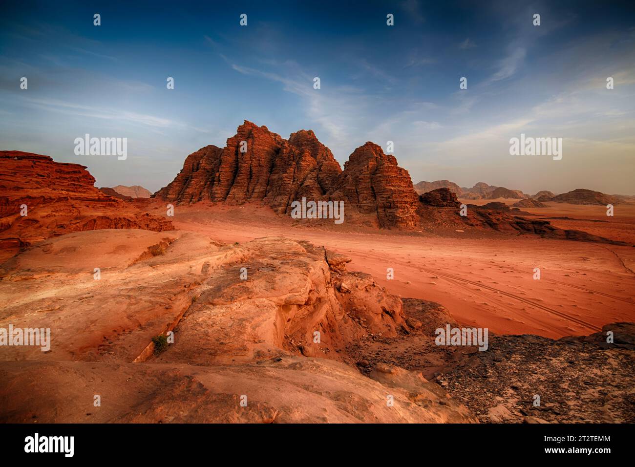 Landschaft im Wadi Rum Stockfoto
