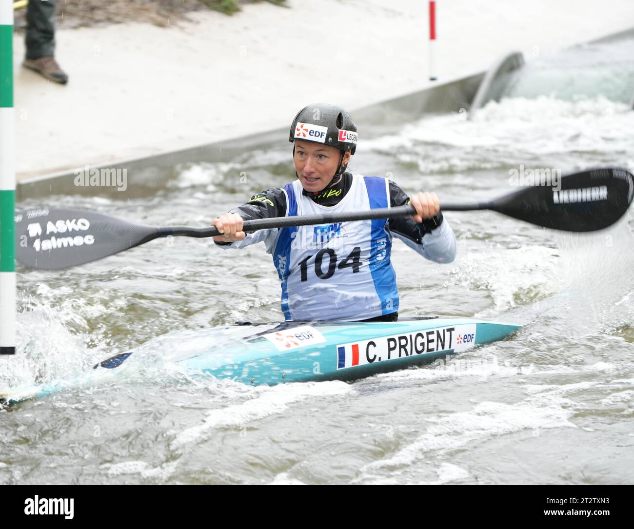 Camille Prigent 2 eme Championnat de France C1 Frauen während der französischen Meisterschaften Slalom und Kajak Cross, Kanu am 21. Oktober 2023 im Stade d'eaux vives in Cesson-Svign, Frankreich - Foto Laurent Lairys / MAXPPP Stockfoto