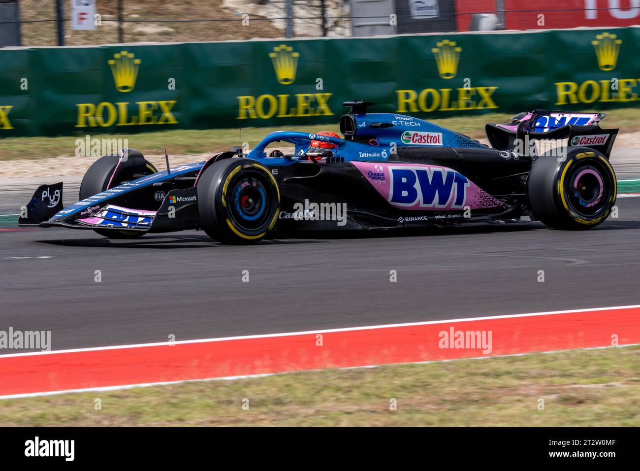 Texas, USA. Oktober 2023. Esteban Ocon #31 vom BWT Alpine Racing Team in Aktion beim Formel 1 Lenovo United States Grand Prix auf der Formel 1 auf dem Circuit of the Americas in Austin Texas. Quelle: csm/Alamy Live News Stockfoto