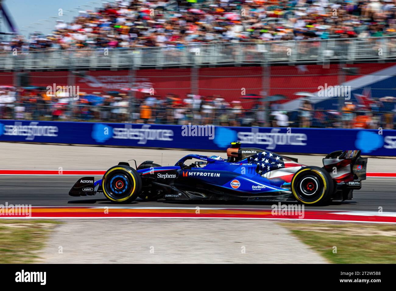 Logan Sargeant (USA) Williams Racing während der FORMEL 1 LENOVO UNITED STATES GRAND PRIX 2023 - 19. Oktober bis 22. Oktober 2023 Circuit of Americas, Austin, Texas, Stockfoto