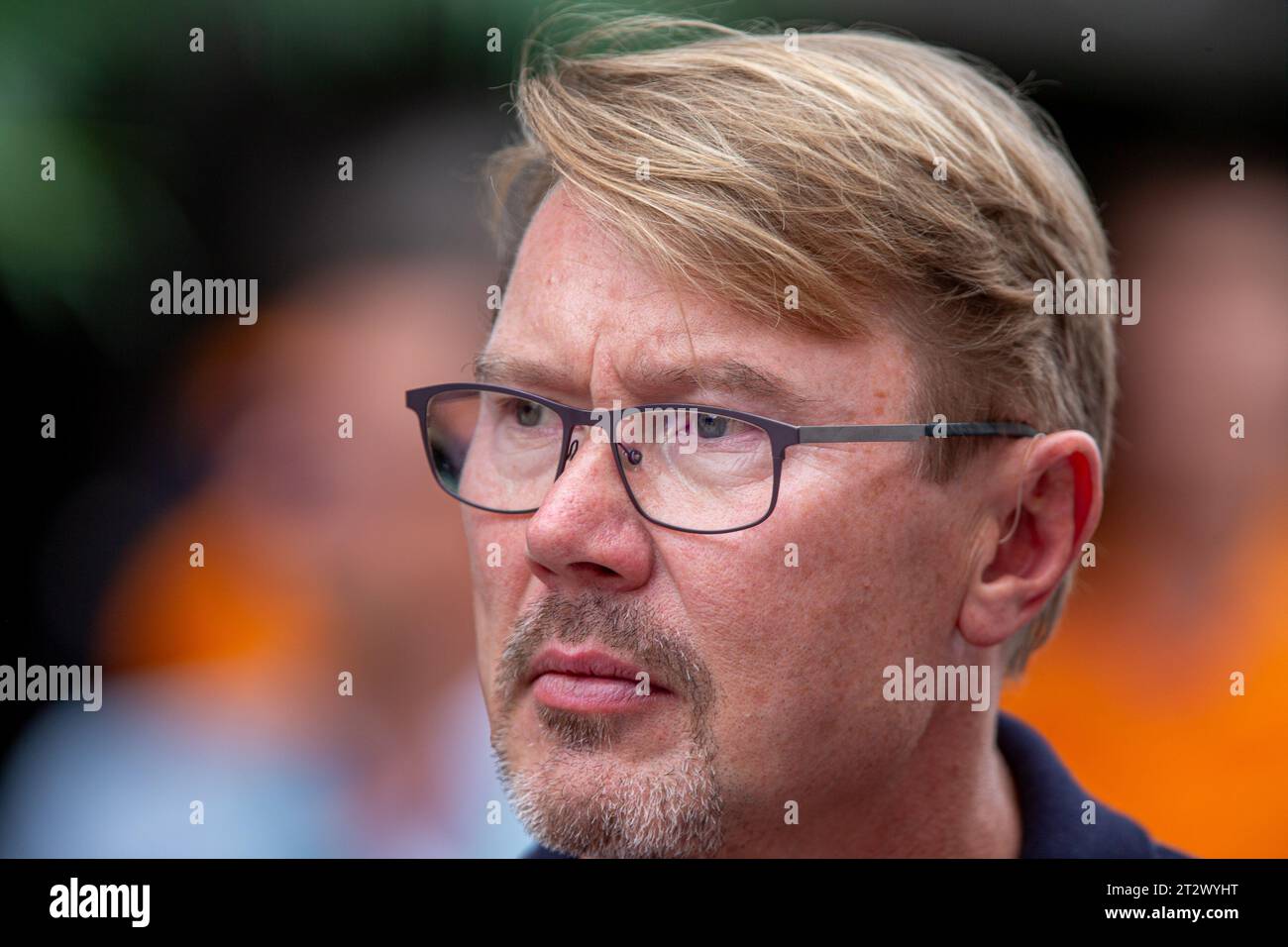 Mika Hakkinen (FIN) F1-Weltmeisterin 1998 1999 mit McLaren F1-Team beim Samstag Sprint-Rennen der FORMEL 1 LENOVO GRAND PRIX 2023 der VEREINIGTEN STAATEN - Stockfoto