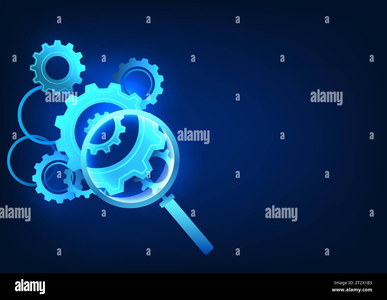 Suchtechnologie, Vergrößerungsglas Sichtausrüstung es stellt den Einsatz von Technologie zur Lösung von Problemen dar. Um korrekt und mehr zu fortfahren Stock Vektor