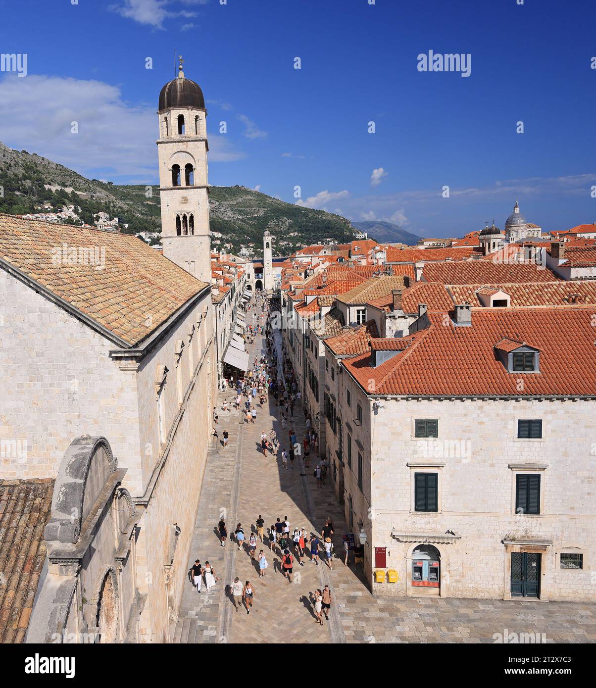 Alte Stradun Straße in der Altstadt von Dubrovnik Stockfoto