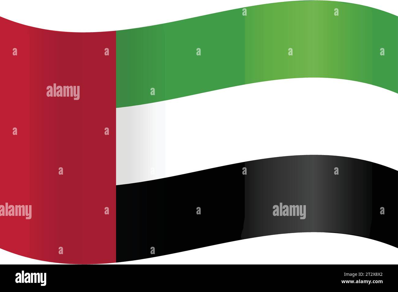 Vektorfarben der offiziellen Flagge der Vereinigten Arabischen Emirate eine Vektordarstellung Stock Vektor