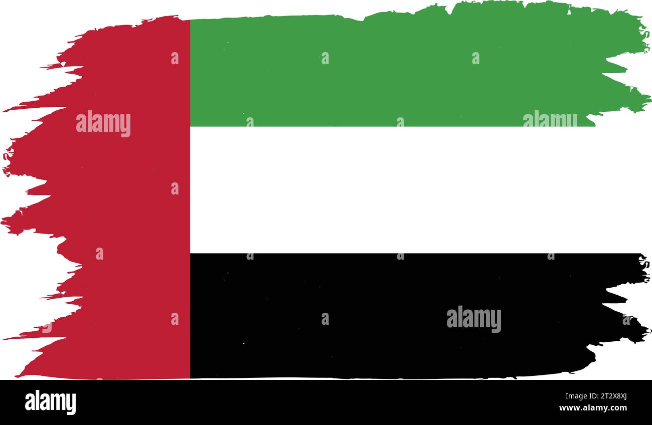 Vektorfarben der offiziellen Flagge der Vereinigten Arabischen Emirate eine Vektordarstellung Stock Vektor