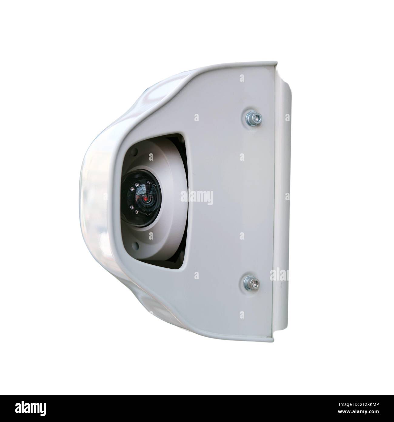 CCTV-Kamera außerhalb des Transports für die Sicherheit des ein- und Ausstiegs von Fahrgästen aus den Türen des Zugwagens Stockfoto