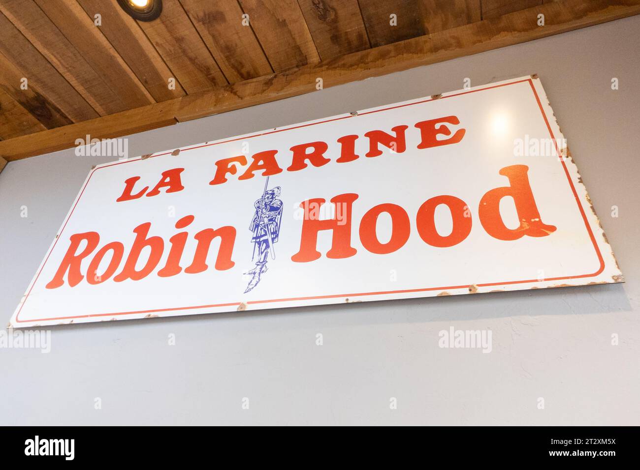 Bordeaux , Frankreich - 10 19 2023 : Farine Robin Hood Mehl Text und Logo Marke produziert von Horizon Milling in kanada Stockfoto