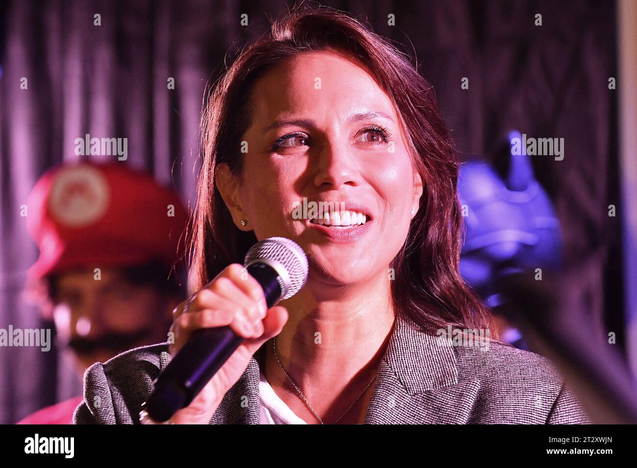 Die kanadische Schauspielerin Alexandra Lecciones ,,Lexa' Doig spricht während des zweiten Jahres des Comic-Con Junior Festivals der Popkultur in Brünn, Tschechische Republi Stockfoto