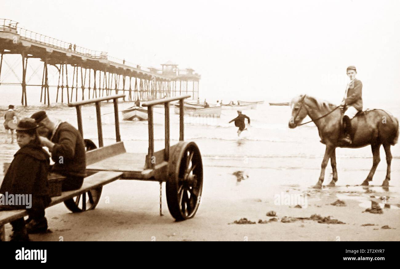 Saltburn Pier, viktorianische Zeit Stockfoto