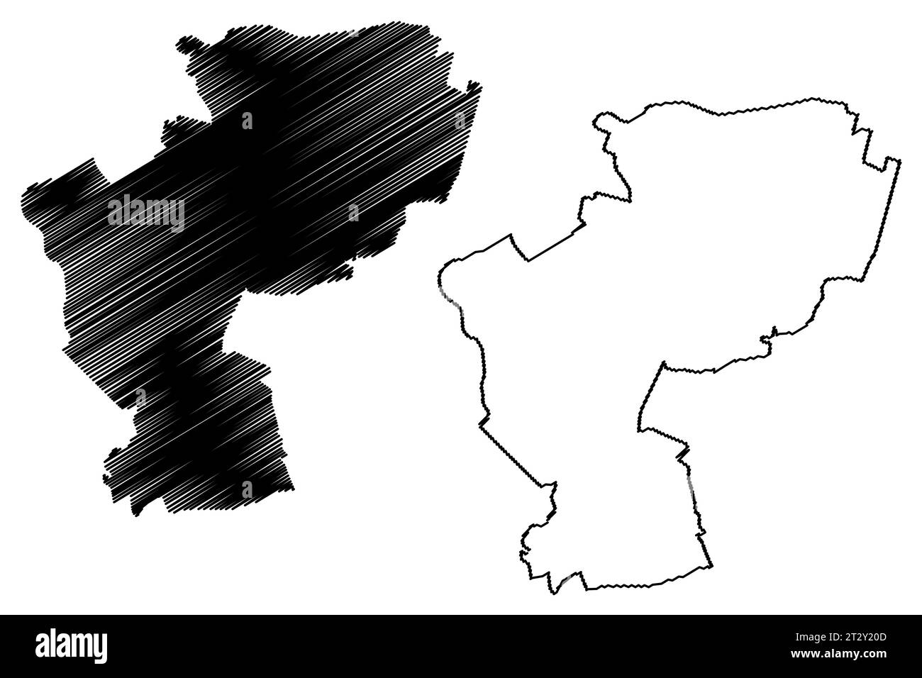 Gemeinde Sint-Michielsgestel (Königreich der Niederlande, Holland, Nordbrabant oder Provinz Noord-Brabant) Kartenvektordarstellung, Scribble sket Stock Vektor