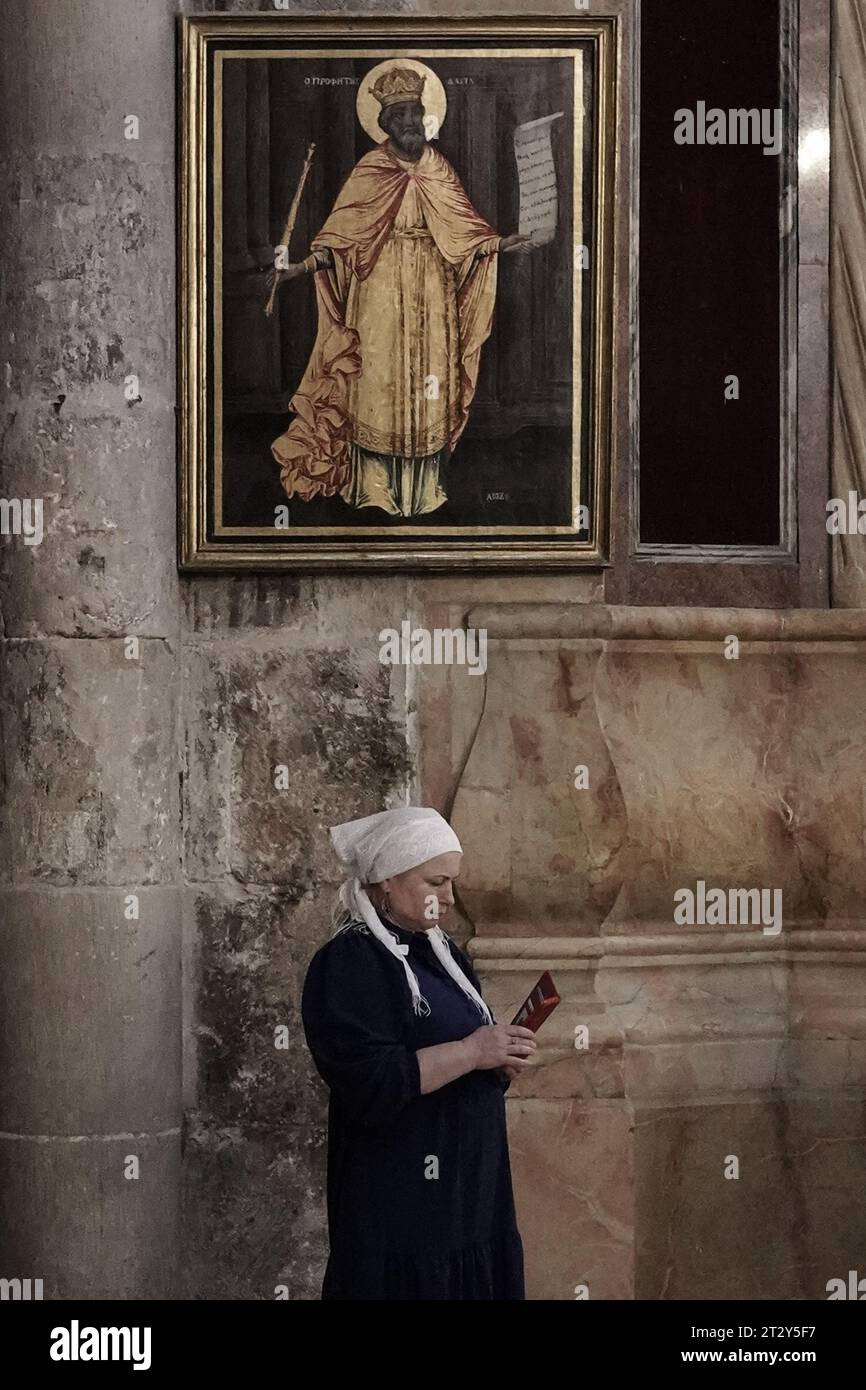 Jerusalem, Israel. Oktober 2023. Der griechisch-orthodoxe Patriarch von ...