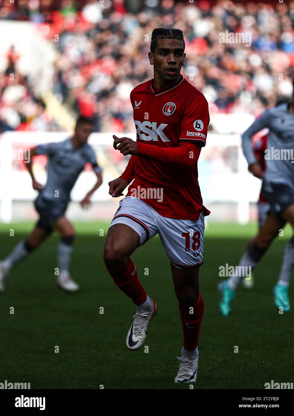 Tennai Watson von Charlton Athletic während des Spiels der Sky Bet League 1 zwischen Charlton Athletic und Reading im Valley, London am Samstag, den 21. Oktober 2023. (Foto: Tom West | MI News) Stockfoto