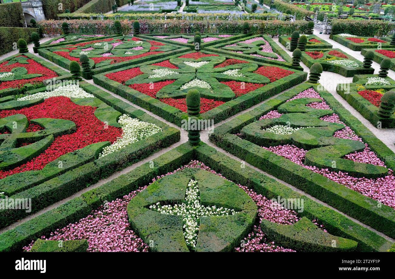 Gärten der Burg Villandry im Departement Indre-et-Loire .France 2015 vvbvanbree fotografie Stockfoto