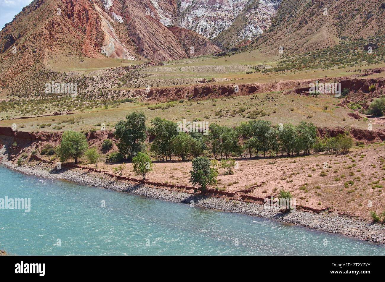 Neue Nord-Süd-Route, Canyon Fluss Kekemeren, Kirgisistan. Stockfoto Neue Nord-Süd-Route, Canyon Fluss Kekemeren, Kirgisistan. Stockfoto