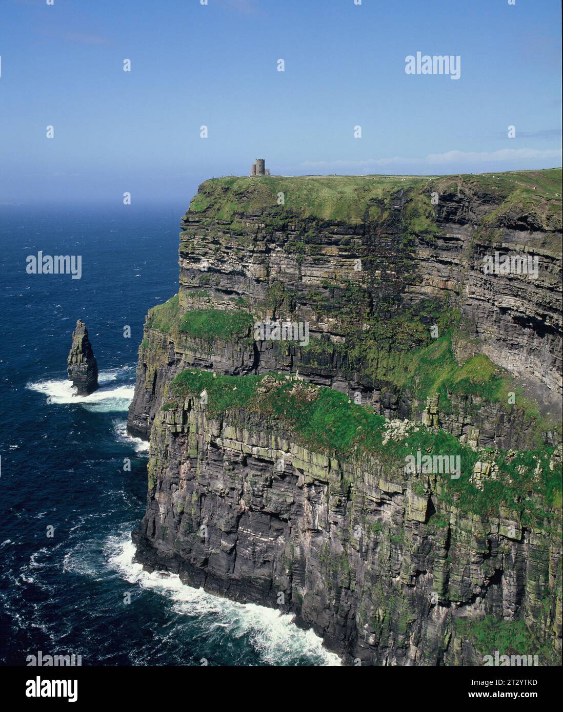 Irland. County Clare. Blick auf die Küste. Klippen von Mohar. Stockfoto