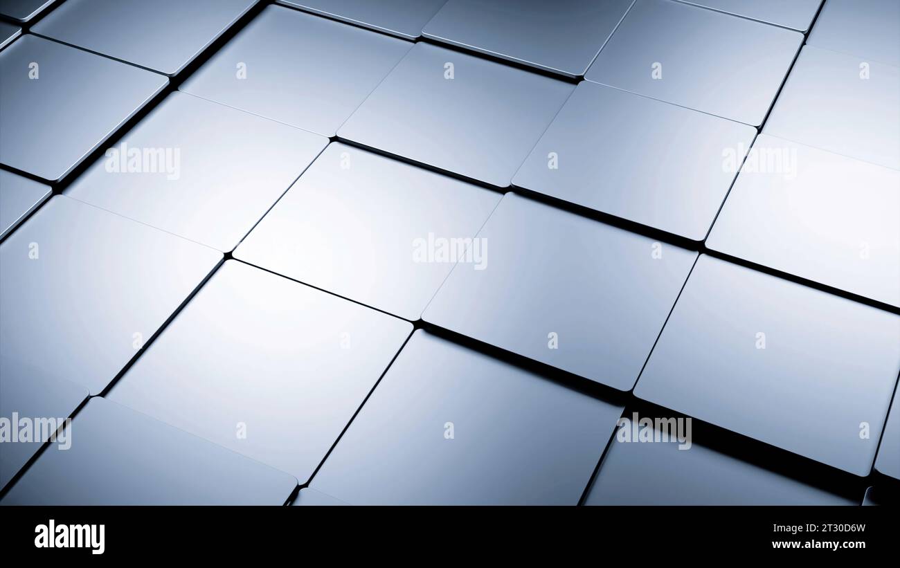 Grauer und rosafarbener Hintergrund. Design. Ein gleitender Hintergrund aus kleinen Quadraten in Zeichentrickanimation. Stockfoto