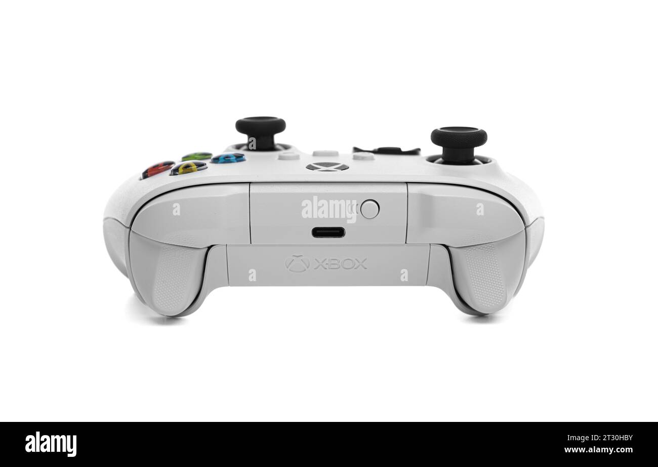 Microsoft Xbox Wireless Controller Robot White Wireless Gamepad Stockfoto