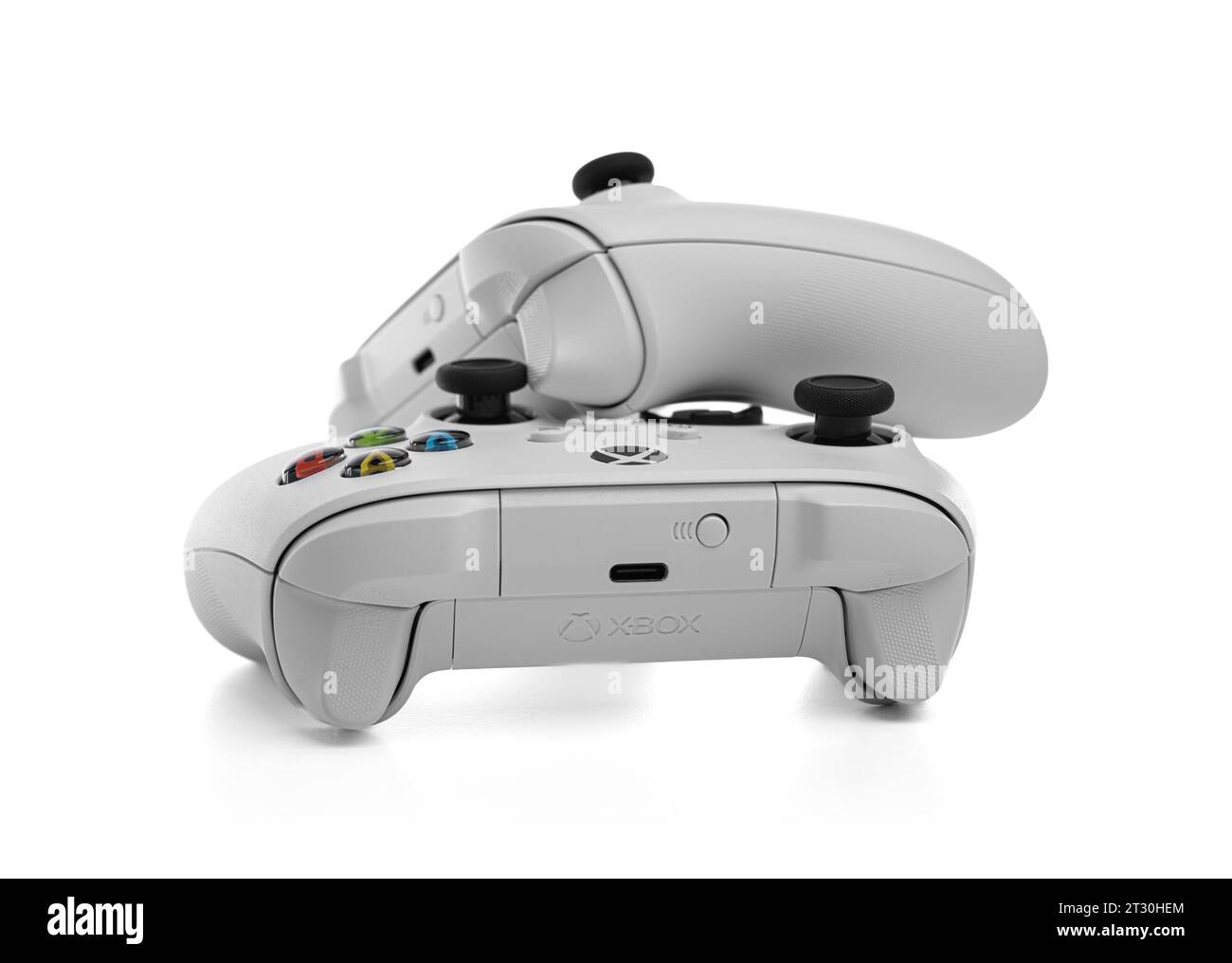 Microsoft Xbox Wireless Controller Robot White Wireless Gamepad Stockfoto