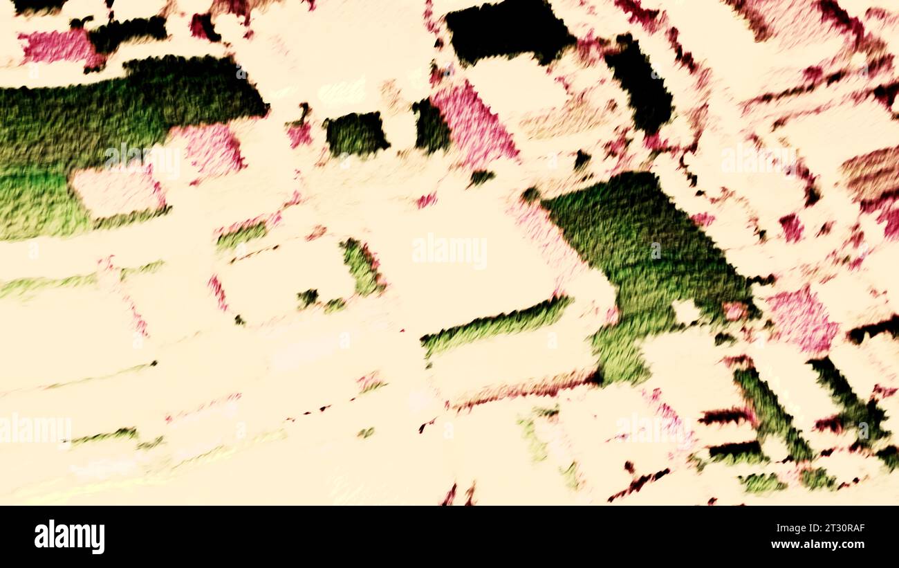 Geometrischer heller Hintergrund. Bewegung. Eine leichte Abstraktion aus Wänden und Rechtecken, die sich in verschiedene Richtungen bewegen. Stockfoto