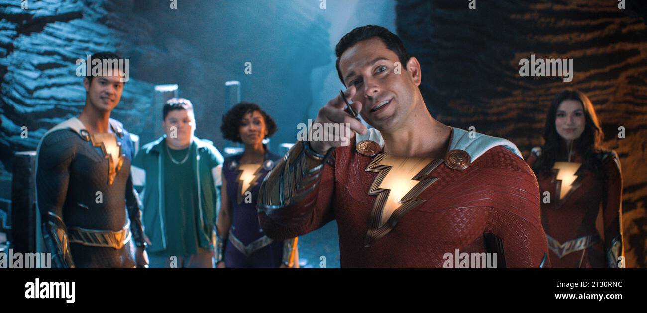 Shazam! Wut der Götter Shazam 2 Zachary Levi Stockfoto