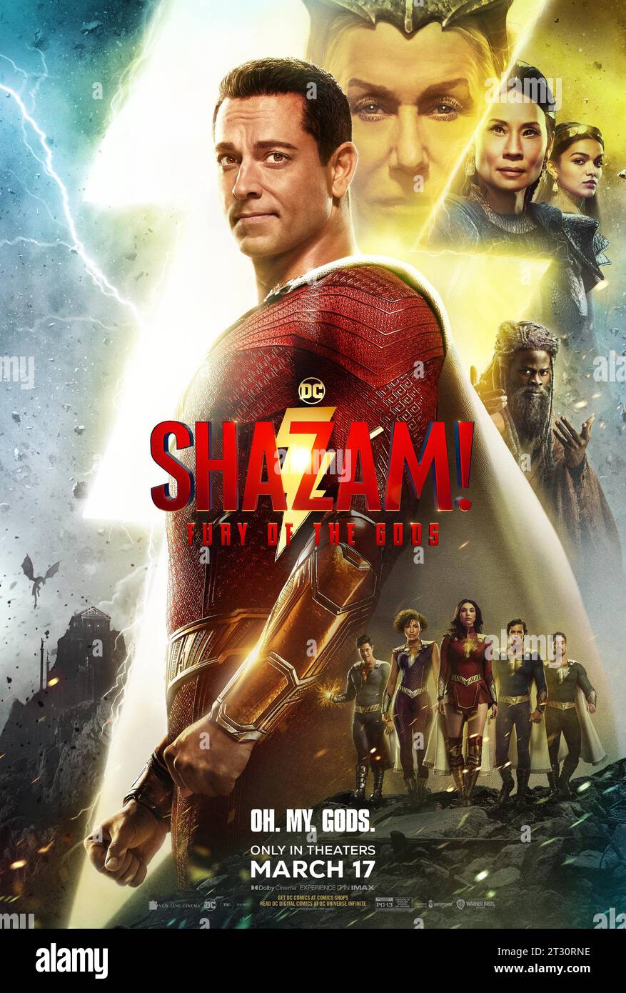 Shazam! Wut der Götter Poster Shazam 2 Zachary Levi Regisseur - David F. Sandberg März 2023 FP Shazam 2 02 FlixPix/Warner Bros. Nur für redaktionelle Zwecke. Copyright von Warner Bros. Und/oder dem Fotografen, der von der Film- oder Produktionsgesellschaft zugewiesen wurde. Es ist eine obligatorische Gutschrift für die Filmfirma erforderlich. Ausschließlich für die Werbung für den oben genannten Film, es sei denn, der Endbenutzer erhält eine schriftliche Genehmigung durch die Filmfirma. FlixPix ist NICHT der Inhaber des Urheberrechts und dient ausschließlich der Lieferung an anerkannte Medienunternehmen. Stockfoto
