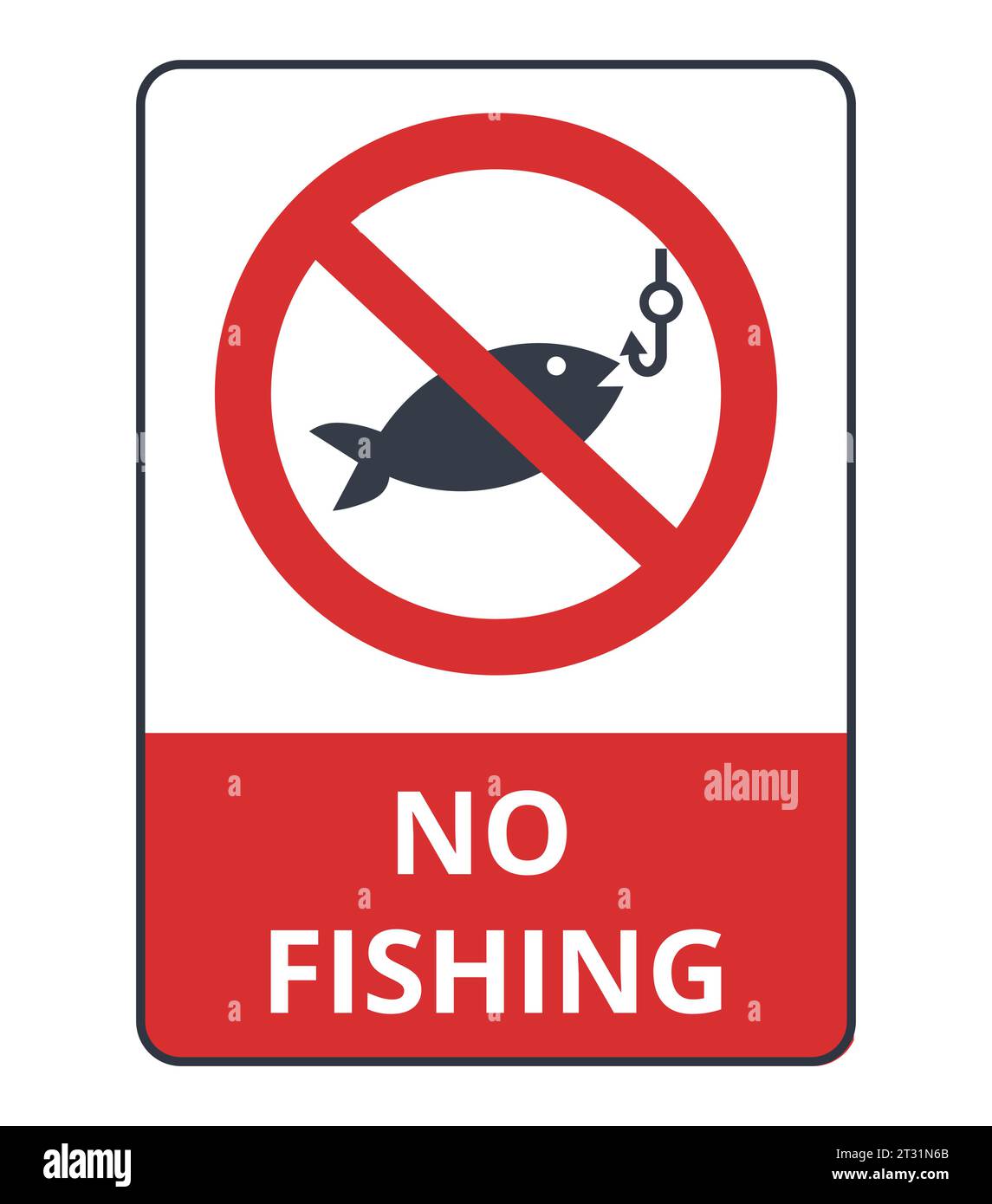 Isolierter No Fishing Sign Vektor Stock Vektor