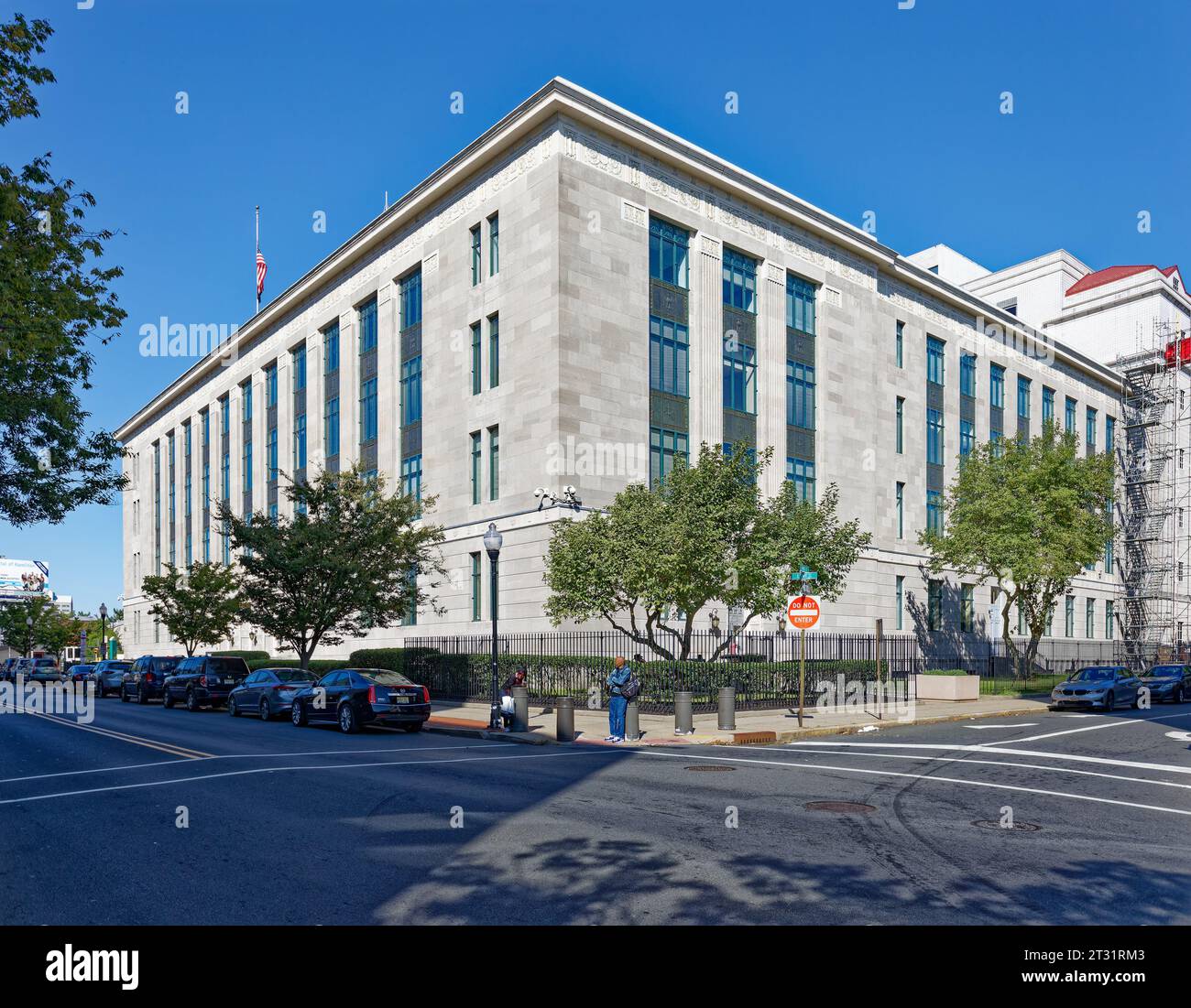 Ewing and Carroll, Trenton: Clarkson S Fisher Federal Building and United States Courthouse, 402 East State Street, wurde 1932 erbaut. Stockfoto