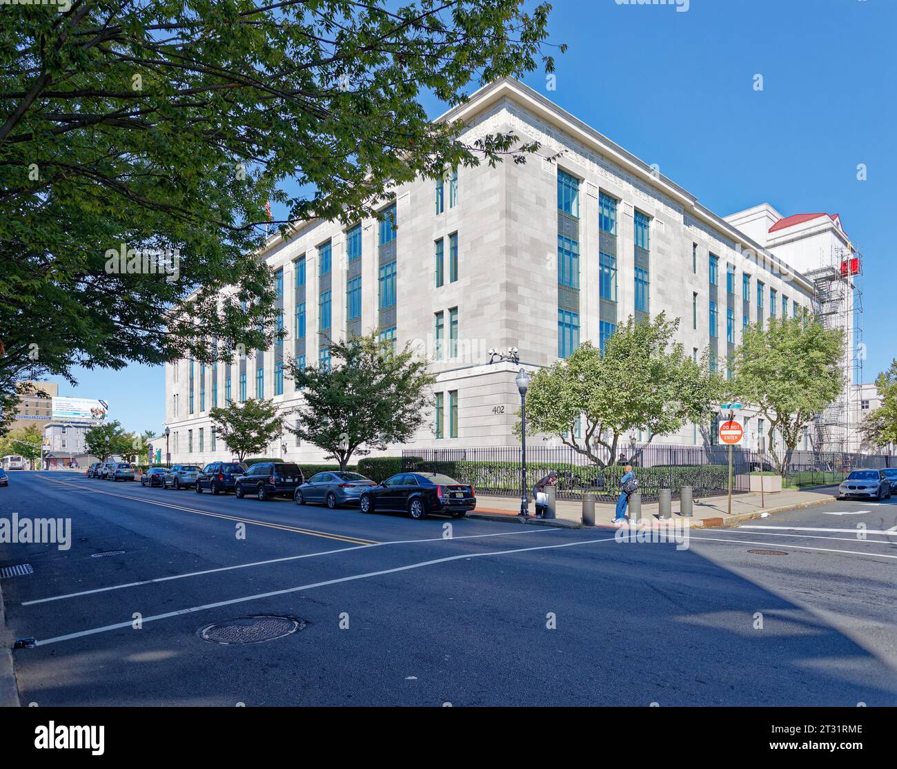 Ewing and Carroll, Trenton: Clarkson S Fisher Federal Building and United States Courthouse, 402 East State Street, wurde 1932 erbaut. Stockfoto