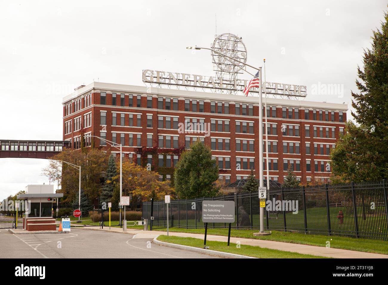 Das berühmte Schild von General Electric in Schenectady, NY Stockfoto