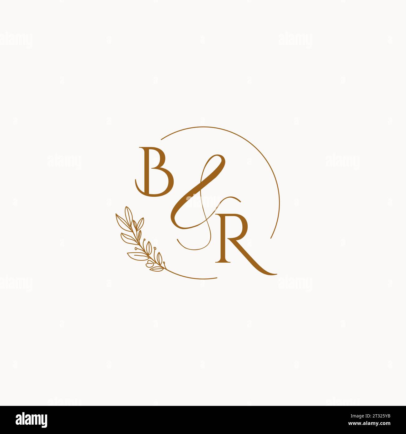 BR Initial Hochzeit Monogramm Logo Design Ideen Stock Vektor