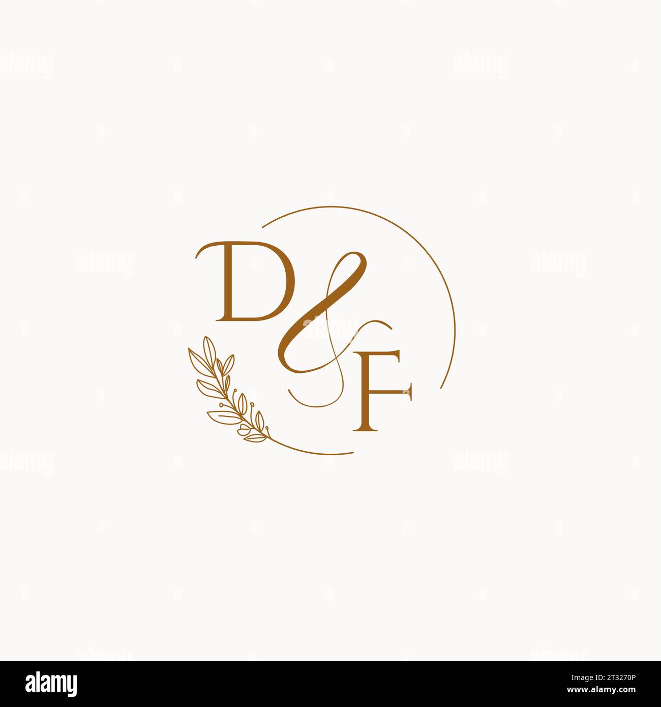 DF Initial Hochzeit Monogramm Logo Design Ideen Stock Vektor