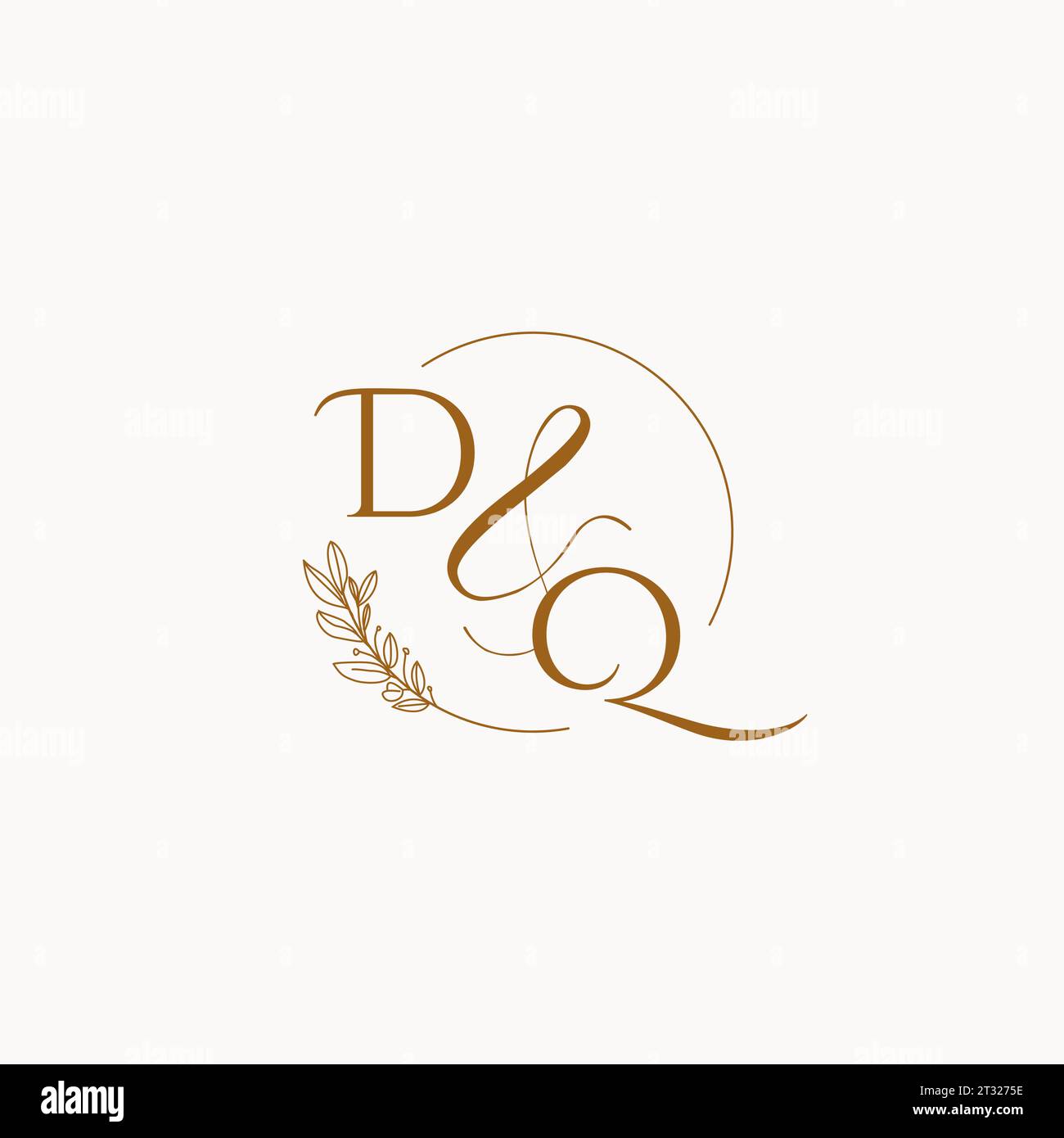 DQ Initial Wedding Monogramm Logo Design Ideen Stock Vektor