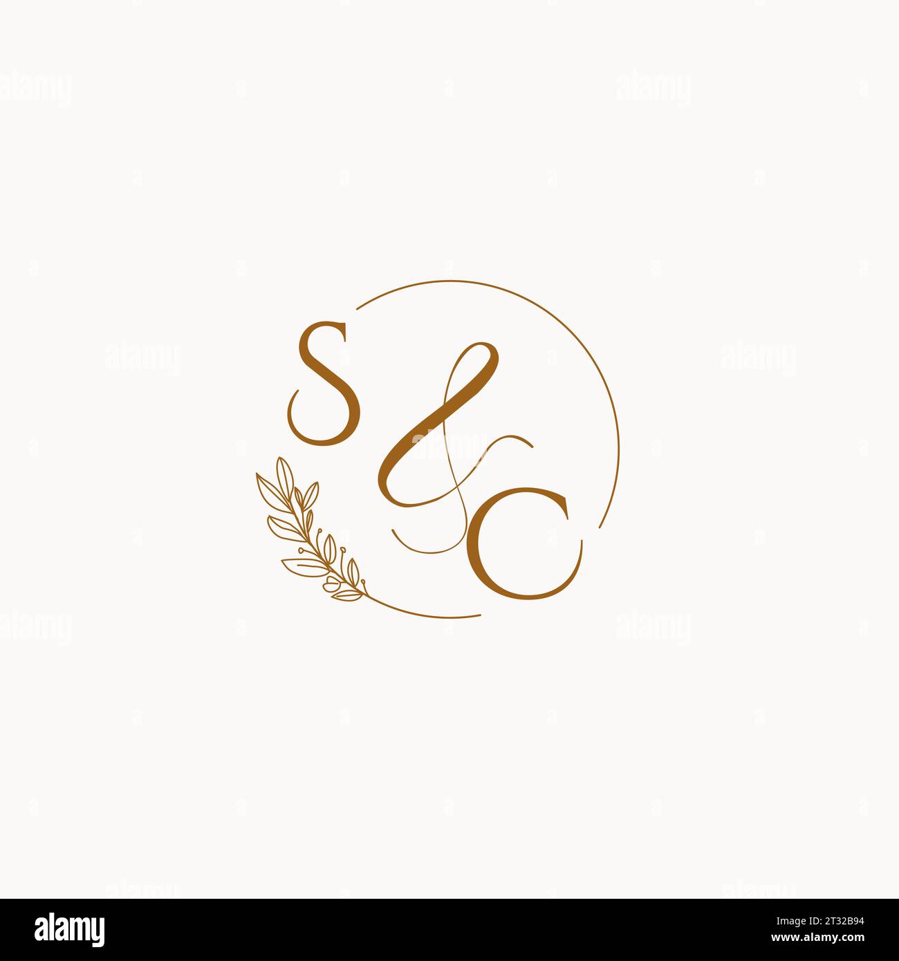 SC Initial Wedding Monogramm Logo Design Ideen Stock Vektor