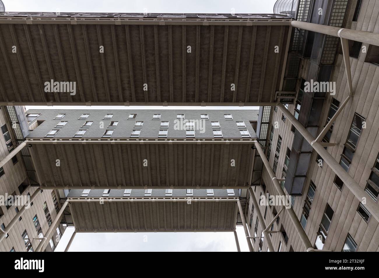 Die Brücken des Camebridgelaan-Komplexes im Wissenschaftspark Utrecht / Universitätscampus Utrecht, Utrecht, Niederlande. Stockfoto