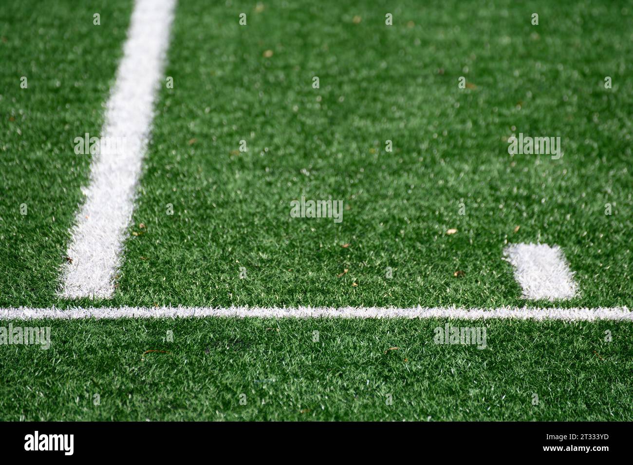 Yard Markierungen auf einem American Football Feld Stockfoto