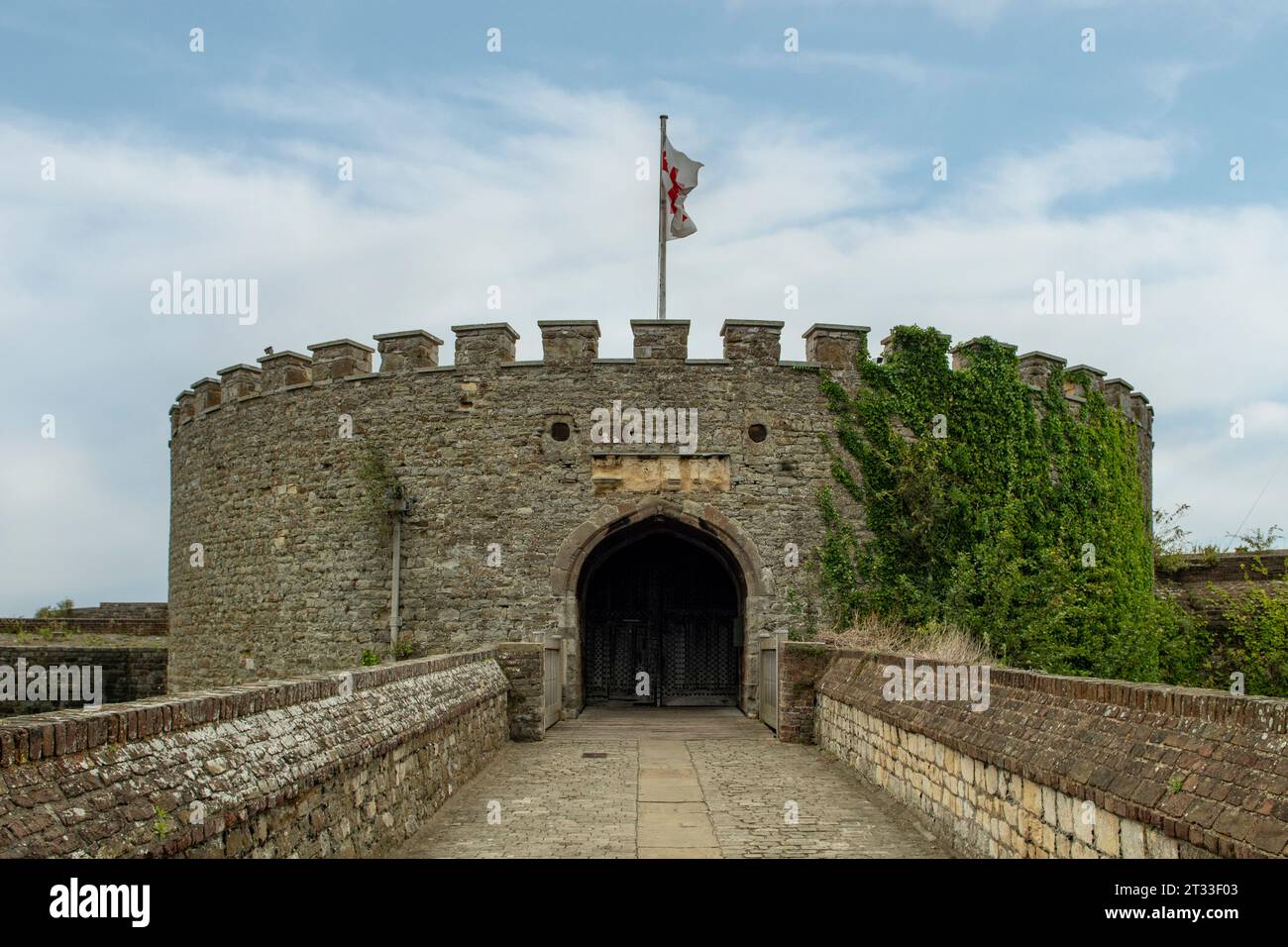 Eintritt zum Deal Castle, Deal, Kent, England Stockfoto