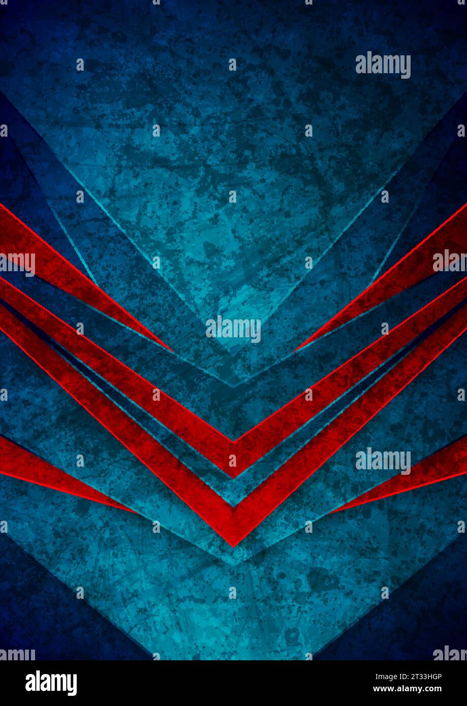 Rote und schwarze Pfeile bilden abstrakten Grunge-Hintergrund. Vektordesign Stock Vektor